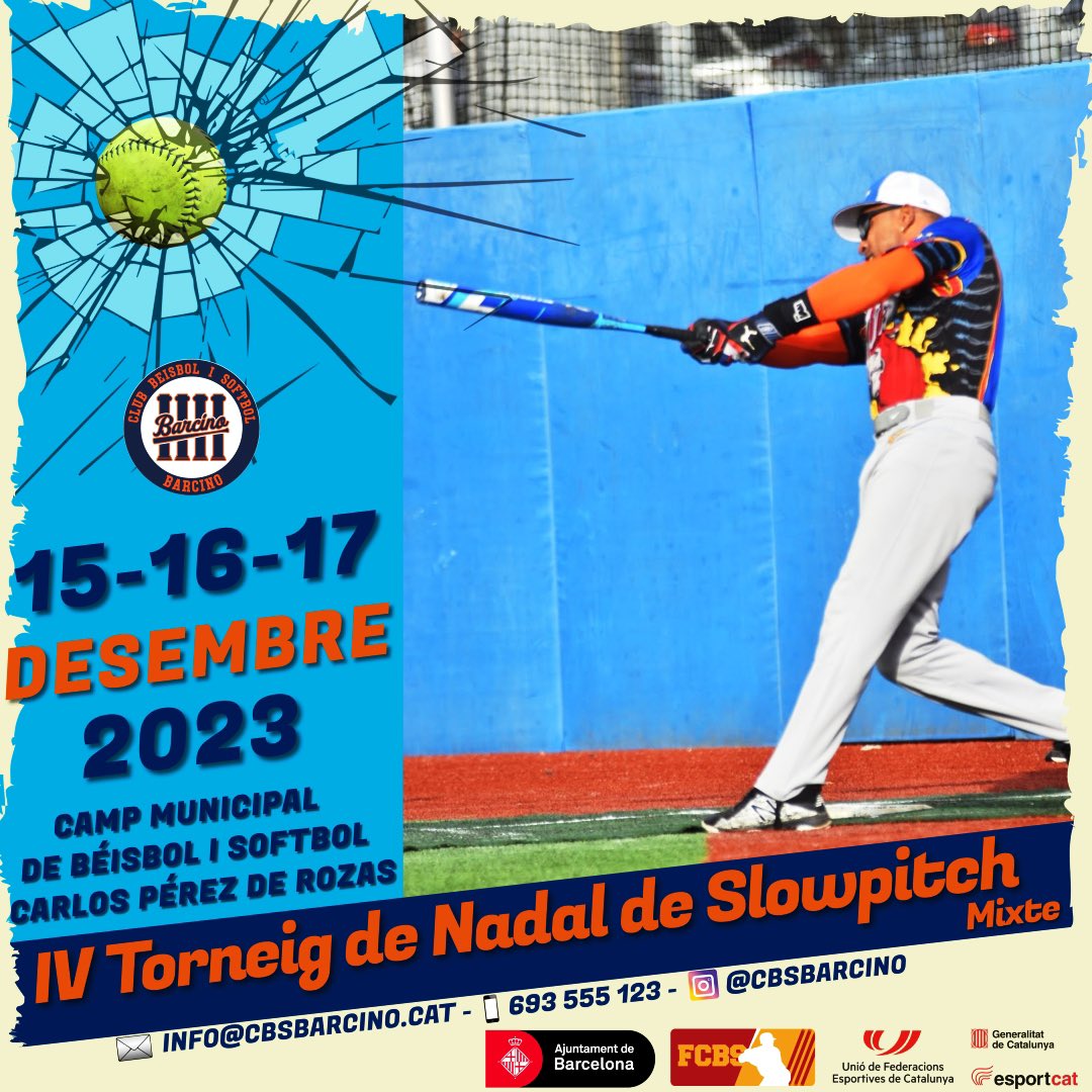 Nova edició del Torneig de Nadal de SlowPitch, el 15-16-17 de desembre ens tornem a trobar a Montjuïc per gaudir d’un cap de setmana ple de diversió. 
#slowpitchmixte #softbol #Montjuïc #barcelona <a href="/FCBeisbolSofbol/">Beisbol i Softbol Catalunya ⚾️🥎</a> <a href="/BCN_esports/">BCN Esports</a> <a href="/sants3radio/">sants3radio</a> <a href="/BCN_SantsMont/">Districte de Sants-Montjuïc</a> <a href="/emozionat/">emozionat</a> <a href="/UFECcat/">Unió de Federacions Esportives de Catalunya</a>