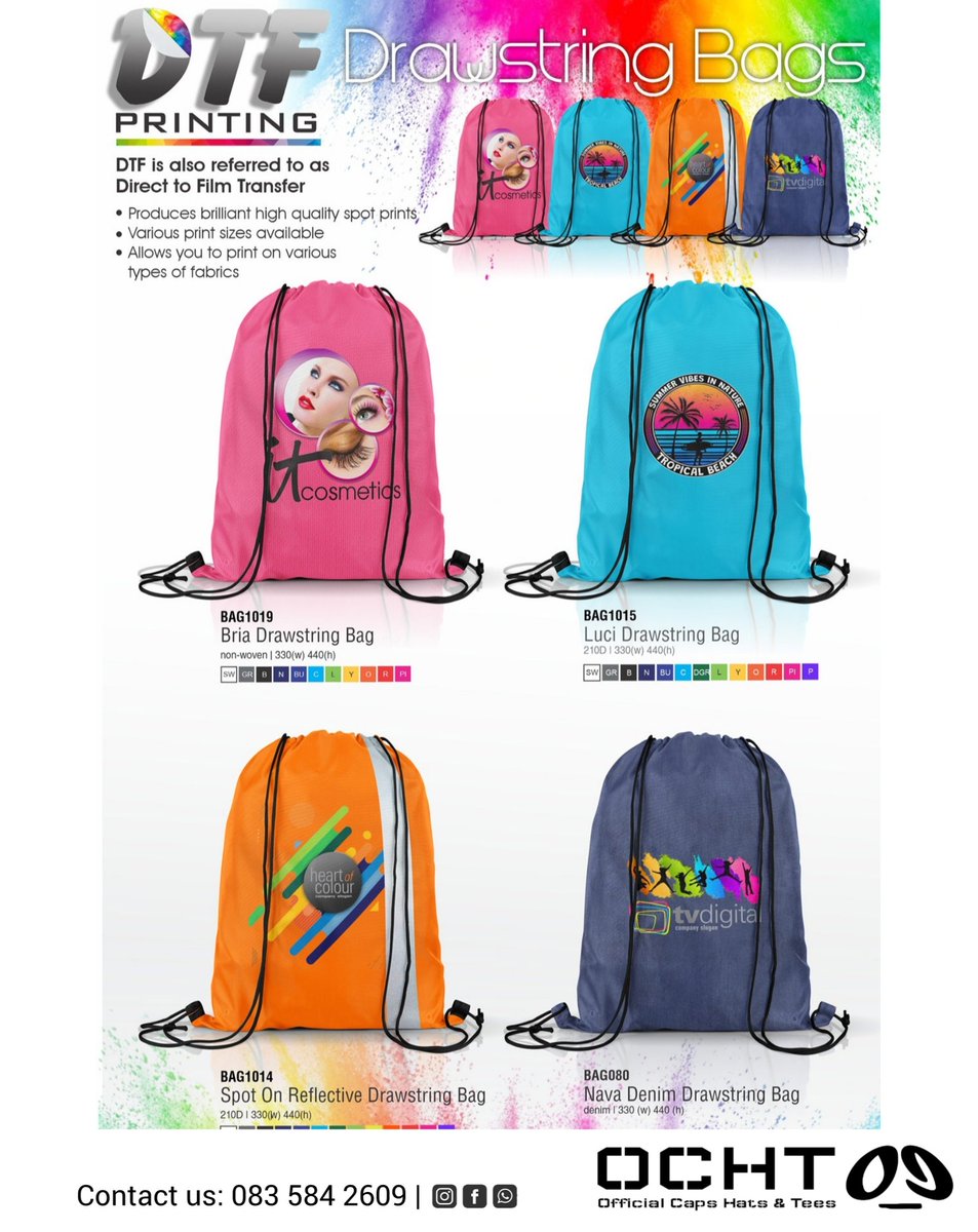 Kashiv01's tweet image. Our new Drawstring Bags come with high impact branding with the new DTF full colour printing of your logo design. Get maximum eye-catching exposure for your promotional campaigns.

#bags #drawstring #dtfprint #shoulderbag #accessorybag #casualbag #gyms #schools #promotions