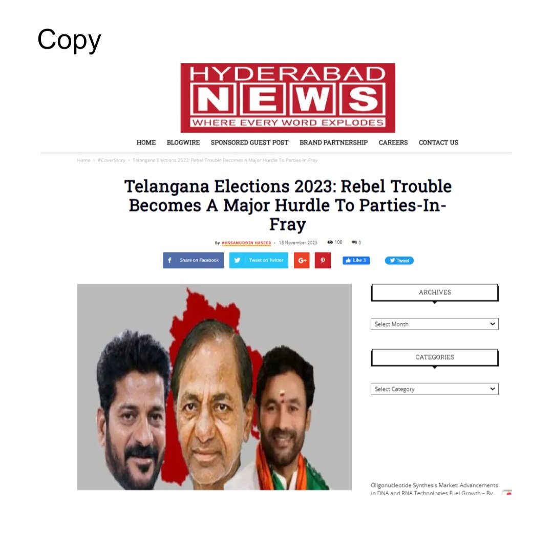 anusharavi10's tweet photo. They say imitation is the best form of flattery but it is disrespectful, unprofessional & unethical to copy someone else's hard work & pass it off as your own. 

@DrShellyAhmed, yes, @TheSouthfirst has the most incisive, in-depth & detailed coverage of #TelanganaElections2023 but you shouldn't be copy-pasting our work.

My team members work very hard to bring these reports to life. Do not disrespect their work.