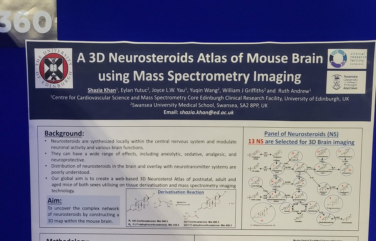 Shazia Khan (@shazias51) on Twitter photo My poster P360 on Neurosteroids imaging using mass spectrometry Imaging technique at #SfEBES2023  #BES2023 the Society for endocrinology conference <a href="/Soc_Endo/">Society for Endo</a>  <a href="/EdMassSpecCore/">EdUni Mass Spec Core</a> My poster P360 on Neurosteroids imaging using mass spectrometry Imaging technique at #SfEBES2023  #BES2023 the Society for endocrinology conference <a href="/Soc_Endo/">Society for Endo</a>  <a href="/EdMassSpecCore/">EdUni Mass Spec Core</a>