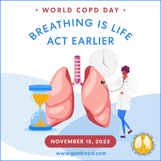 Today is #WorldCOPDDay 🫁 Join us in raising awareness around Chronic obstructive pulmonary disease. There is effective treatment and symptoms are treatable! ✔️