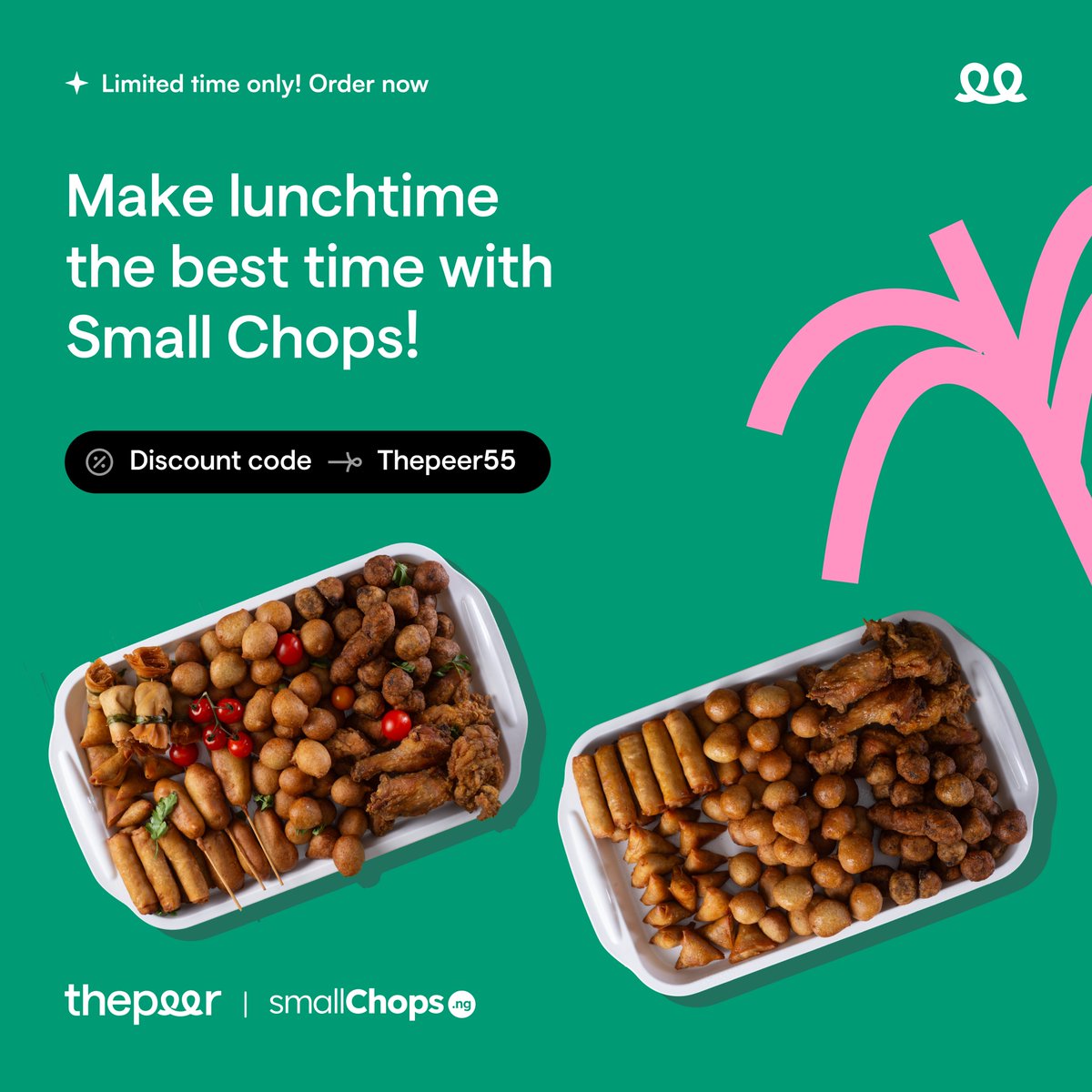 Choose any pack you love, boxed or not, and enjoy a 5% discount on us when you pay with Thepeer. Use the code 'Thepeer55' – limited offers available, so order now on <a href="/smallChopsng/">#TheJaiyeCommunity</a>