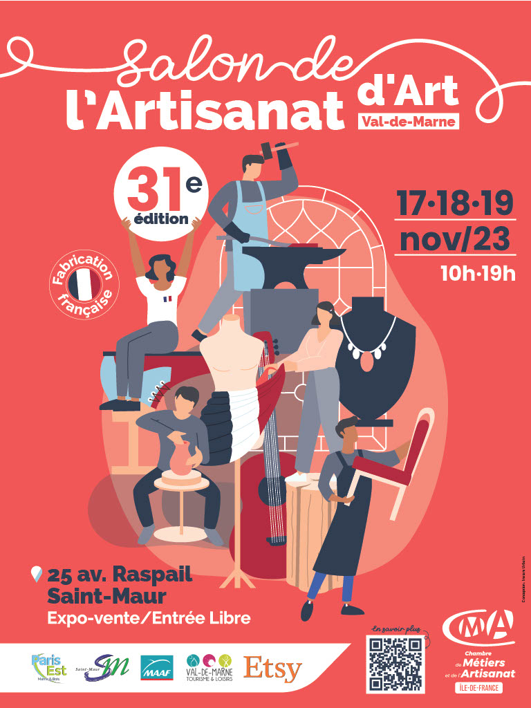 Nogent-sur-Marne (@nogent94130) on Twitter photo Salon d'#Artisanat d'#Art🧑🎨
Découvrez la 31e édition !
Pour en savoir plus 👉 bit.ly/3FRj11X
📅RDV le 17, 18 et 19 novembre au Centre de Formation des Apprentis de Saint-Maur-des-Fossés.
<a href="/CMA_CFA94/">CMA-CFA94</a> <a href="/CDTValdemarne/">Val-de-Marne Tourisme & Loisirs</a> <a href="/CMAFrance_/">CMA France</a> Salon d'#Artisanat d'#Art🧑🎨
Découvrez la 31e édition !
Pour en savoir plus 👉 bit.ly/3FRj11X
📅RDV le 17, 18 et 19 novembre au Centre de Formation des Apprentis de Saint-Maur-des-Fossés.
<a href="/CMA_CFA94/">CMA-CFA94</a> <a href="/CDTValdemarne/">Val-de-Marne Tourisme & Loisirs</a> <a href="/CMAFrance_/">CMA France</a>
