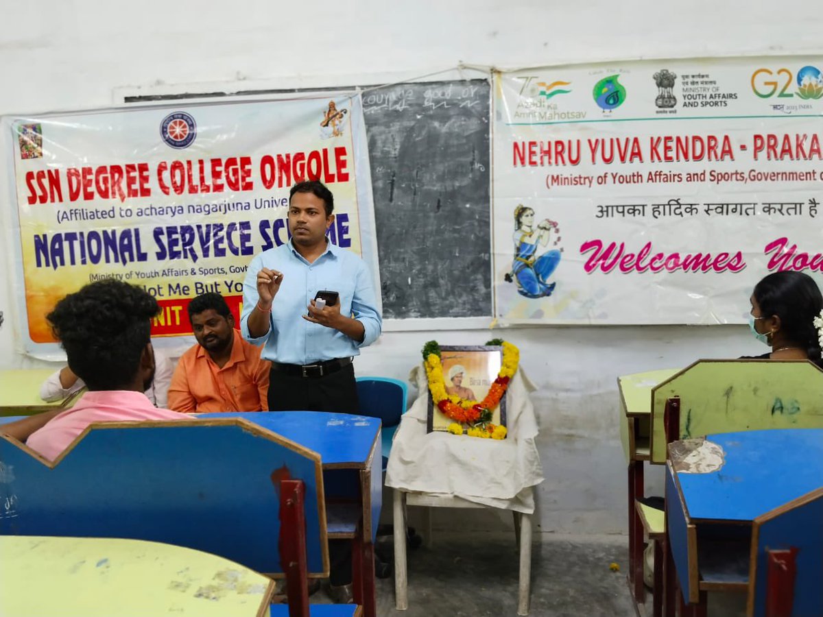 #Nykprakasam: conducted Janjatiya Gaurav Diwas/week observation in #Ssn degree college #ongole on dated 15 th-26 th November 2023
#JanjatiyaGauravDivas2023 #JanjatiyaGauravDivas 
#ViksitBharatSankalpYatra  
#AmritMahotsav #JanjatiyaGauravDiwas #BirsaMunda #ongole @nykprakasam