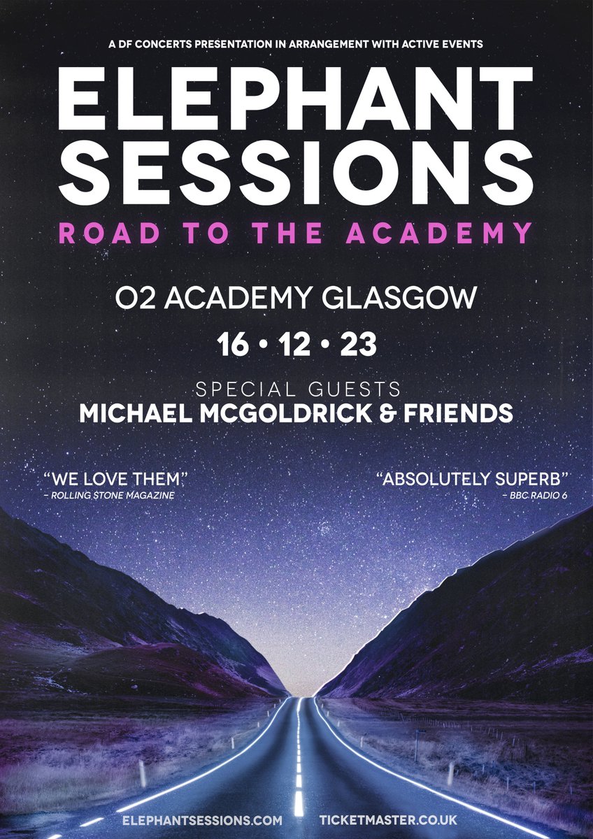 @ElephantSession bring incredible special guests @mcgoldrickflute and friends to their show at @O2AcademyGla on 16th December ⭐️💛 Don't miss out! Get your tickets 🎟️ ⇾ gigss.co/elephant-sessi…