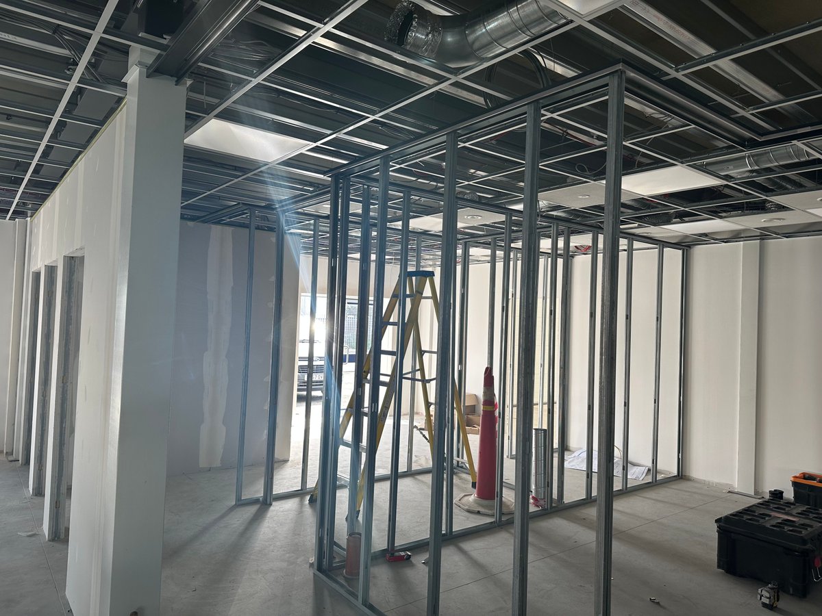 dsp_interiors's tweet photo. Update on our project with @HayleyGroup at Dunstall Park Road! With the bulk of the ground floor #firerating installed, the team are focusing on the internal #fitout of #partitions. It is an exciting stage of the build as the internal layout starts to take shape. https://t.co/qwhQH3NVgd