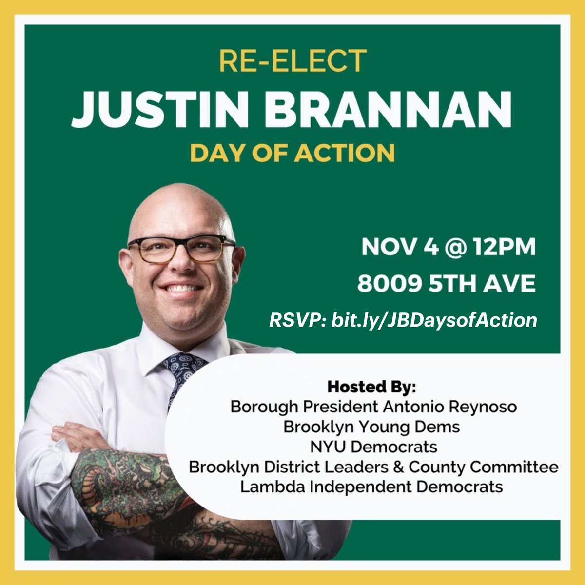 We're down to the wire! Join BYD, @ReynosoBrooklyn, @NYUDems, @LIDbrooklyn and other friends as we hit the streets for @JustinBrannan. Election Day is next week, and we need your help to bring this thing home! RSVP: bit.ly/JBDaysofAction