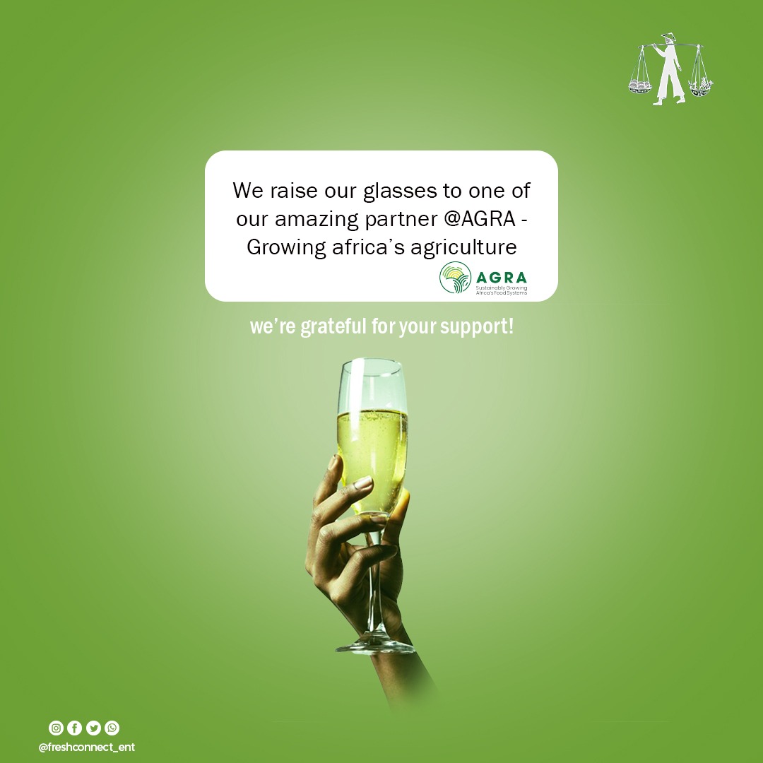 FreshConnectEnt's tweet photo. Together, we're sowing the seeds of progress and cultivating a brighter, more sustainable future for agriculture in Africa. 

Cheers to growth, collaboration, and a fruitful journey ahead! 

Join us in supporting sustainable agriculture. 

#FreshConnect #AGRA https://t.co/cQ8pSMFwAr