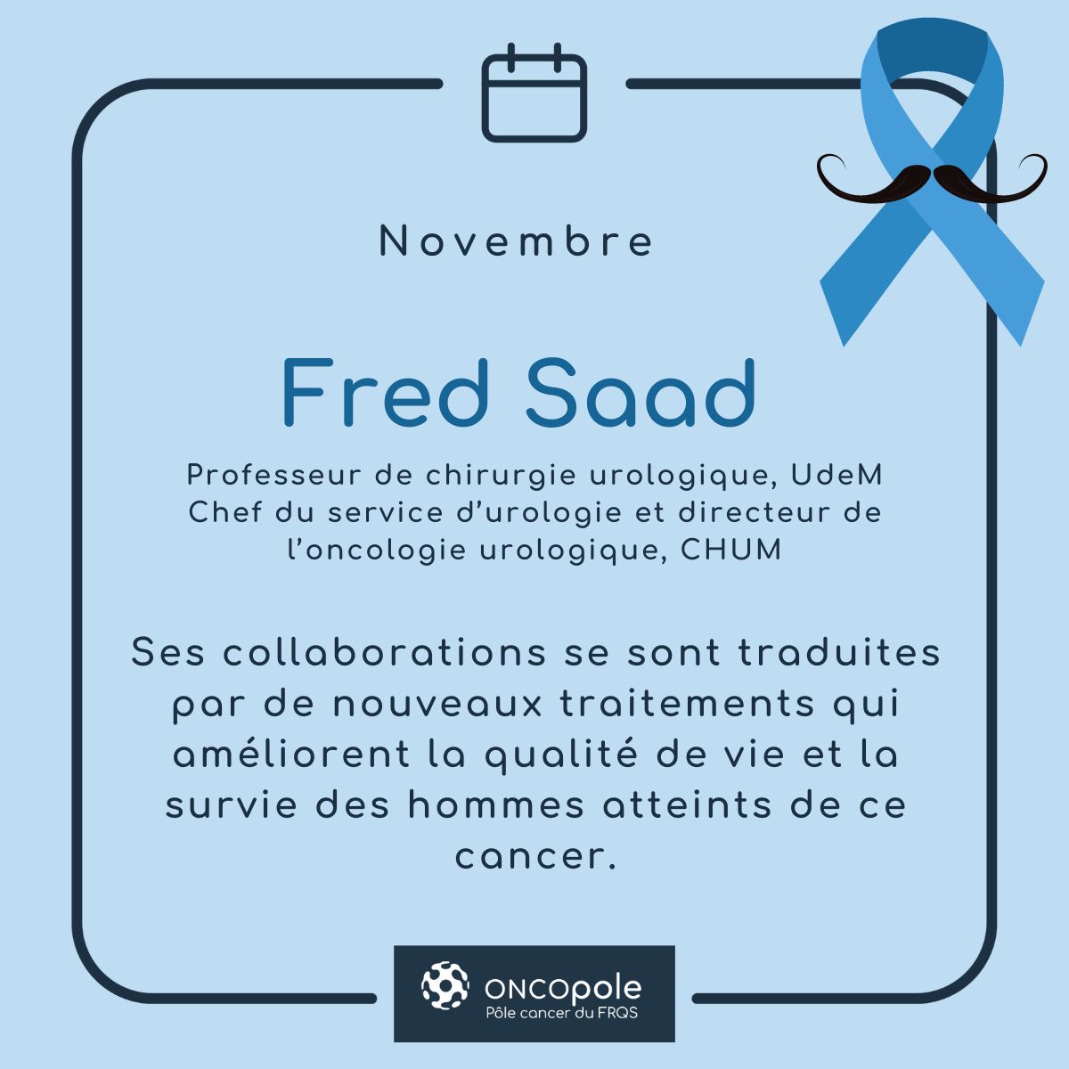 Oncopole (@oncopole) on Twitter photo En ce #MoisDeSensibilisationAuxCancersMasculins, nous soulignons la contribution exceptionnelle de l’équipe de Fred Saad dans le traitement du #cancerdelaprostate et l’amélioration de la qualité de vie des patients. <a href="/chumontreal/">CHUM</a> <a href="/UMontreal/">Université de Montréal</a>
Plus d'infos👉recherche.umontreal.ca/nos-chercheurs… En ce #MoisDeSensibilisationAuxCancersMasculins, nous soulignons la contribution exceptionnelle de l’équipe de Fred Saad dans le traitement du #cancerdelaprostate et l’amélioration de la qualité de vie des patients. <a href="/chumontreal/">CHUM</a> <a href="/UMontreal/">Université de Montréal</a>
Plus d'infos👉recherche.umontreal.ca/nos-chercheurs…