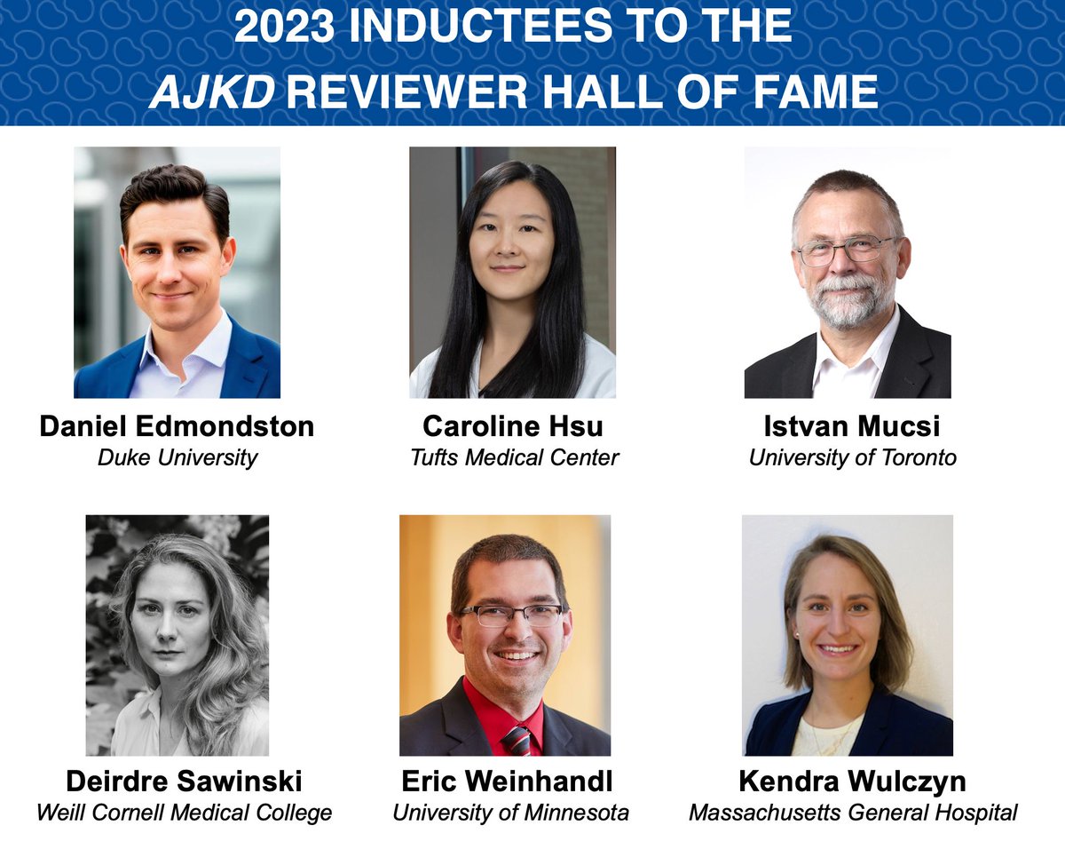 AJKD (@ajkdonline) on Twitter photo Congrats to the 2023 Inductees to the AJKD Reviewer Hall of Fame:
<a href="/DanEdmonston/">Daniel Edmonston</a> @dukekidney
<a href="/CarolineMHsu/">Caroline Hsu</a> <a href="/TuftsMCKidney/">Tufts Medical Center Nephrology Team</a>
<a href="/mucsist/">istvan mucsi</a> <a href="/UofTNephrology/">U of T Nephrology</a>
<a href="/DeirdreSawinski/">deirdre.sawinski</a> <a href="/WeillCornell/">Weill Cornell Medicine</a>
<a href="/eric_weinhandl/">Eric Weinhandl</a> <a href="/UMN_Pharmacy/">UMN Pharmacy</a>
<a href="/kwulczyn/">kwulczyn</a> @MGHKidneys
Why they review: buff.ly/3QlTYJq Congrats to the 2023 Inductees to the AJKD Reviewer Hall of Fame:
<a href="/DanEdmonston/">Daniel Edmonston</a> @dukekidney
<a href="/CarolineMHsu/">Caroline Hsu</a> <a href="/TuftsMCKidney/">Tufts Medical Center Nephrology Team</a>
<a href="/mucsist/">istvan mucsi</a> <a href="/UofTNephrology/">U of T Nephrology</a>
<a href="/DeirdreSawinski/">deirdre.sawinski</a> <a href="/WeillCornell/">Weill Cornell Medicine</a>
<a href="/eric_weinhandl/">Eric Weinhandl</a> <a href="/UMN_Pharmacy/">UMN Pharmacy</a>
<a href="/kwulczyn/">kwulczyn</a> @MGHKidneys
Why they review: buff.ly/3QlTYJq