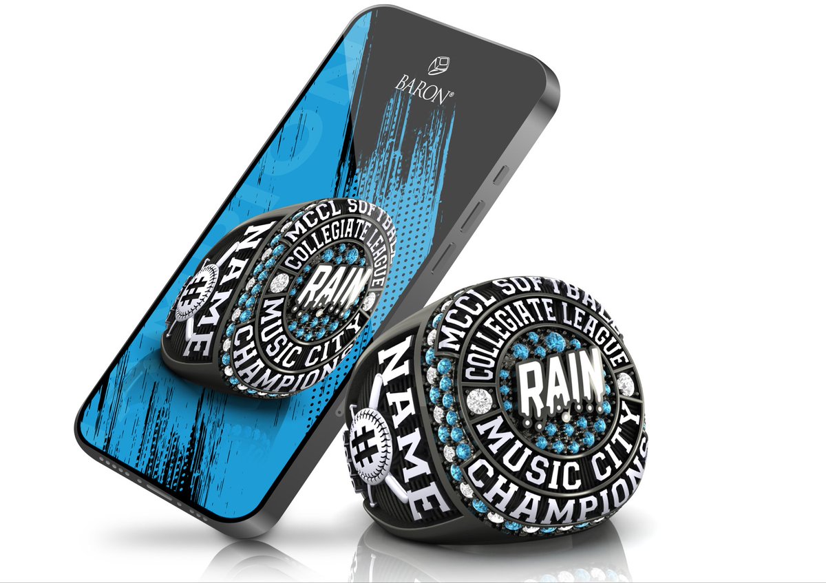 The 2023 MCCL (SCCL) League Champions, your Smoky Mountain RAIN, these amazing championship rings created by @BaronRings have arrived!  #MakeItRain 🌨️