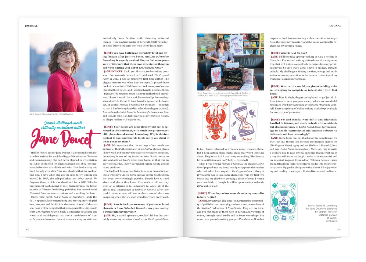Jane Doucet @janewritesbooks is one of the most consistently entertaining writers in Canada today and her latest from <a href="/NimbusPub/">Nimbus Publishing</a> is no exception. Read her interview by <a href="/jamesmullinger/">James Mullinger</a> in the latest <a href="/TheMaritimeEdit/">[EDIT] magazine</a> and then order her hilarious new novel: nimbus.ca/store/lost-fou…