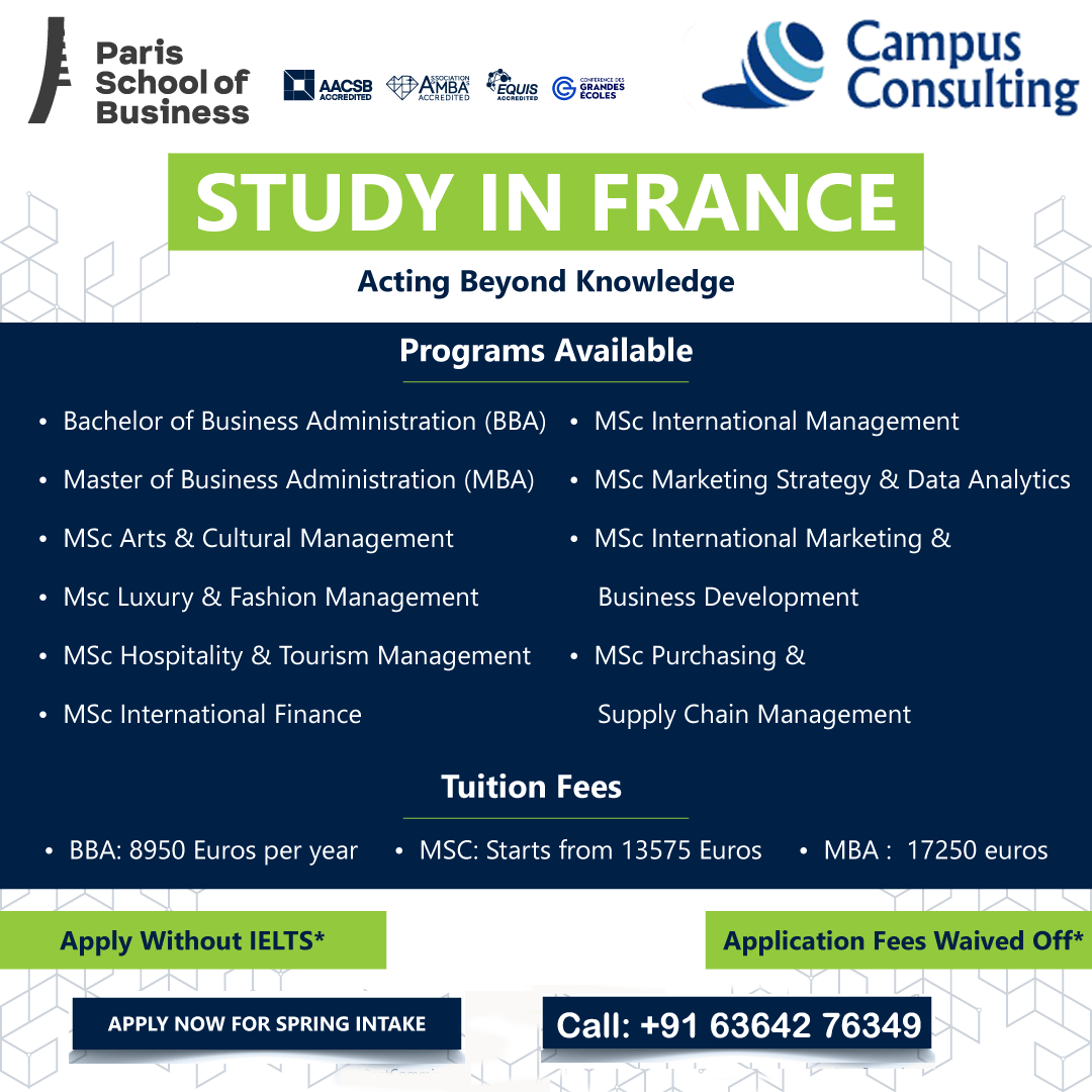 Study In France #paris School Of Business Apply Now Spring Intake Without #ielts With Application Fees Waived Off For more #info #contactsus #study #studyabroad #studyabroadlife #studyinfrance🇫🇷 #programsavailable #mba #mscarts #mschospitality #mscluxury #mscinternationalfinance