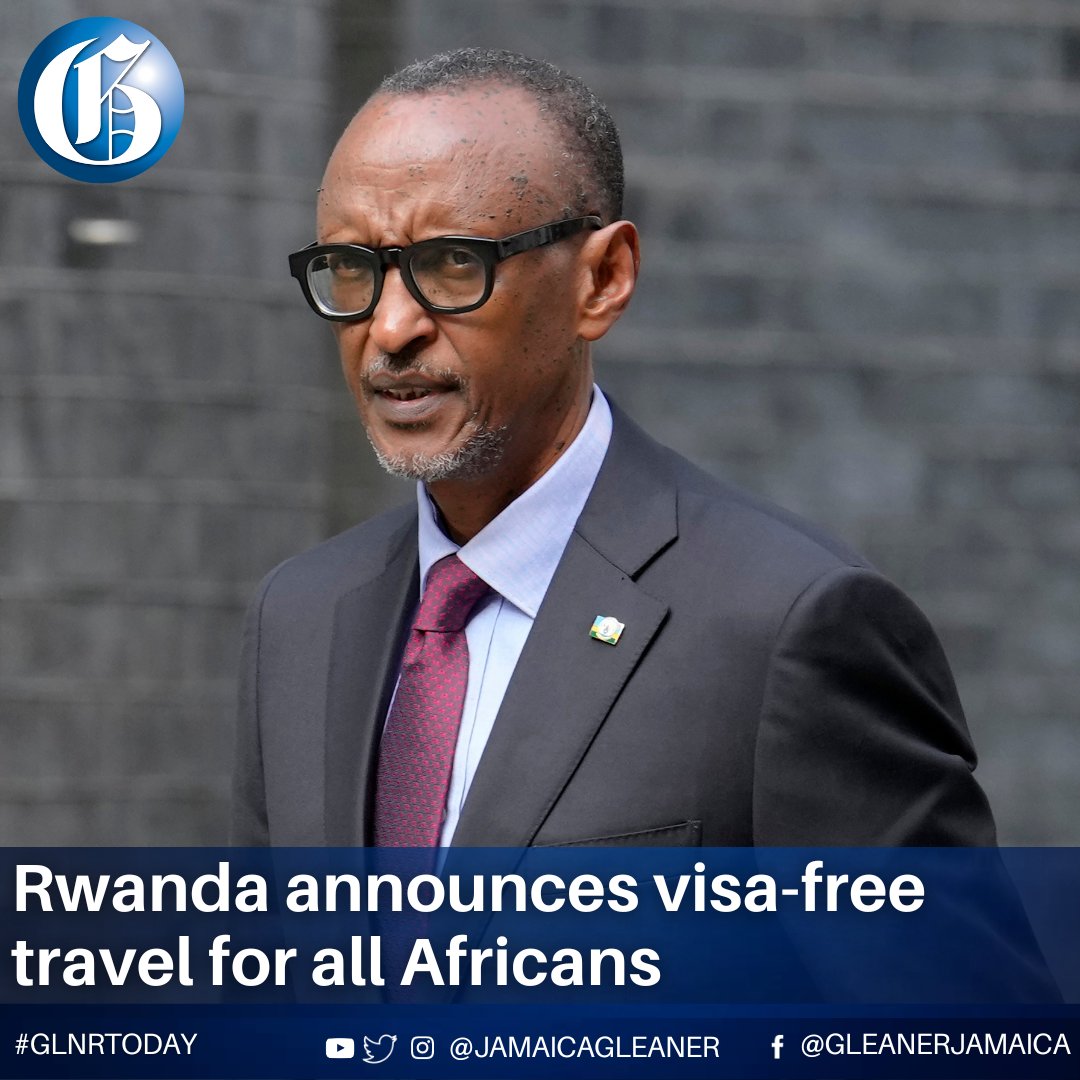 JamaicaGleaner's tweet photo. Rwanda announced Thursday that it will allow Africans to travel visa-free to the country, becoming the latest nation on the continent to announce such a measure aimed at boosting free movement of people and trade to rival Europe's Schengen zone

Read more: https://t.co/fNoYvM9n5Y https://t.co/45XpdCFsSh