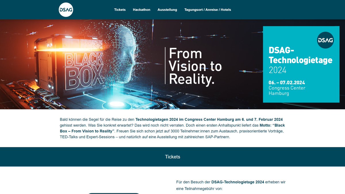 #Eventtipp für’s kommende Jahr – #DSAG Technologietage am 06.-07. Februar 2024 in Hamburg 😎 Unserer Erfahrung nach immer sehr empfehlenswert mit zahlreichen interessanten Vorträgen. <a href="/_DSAG/">DSAG e.V.</a>
