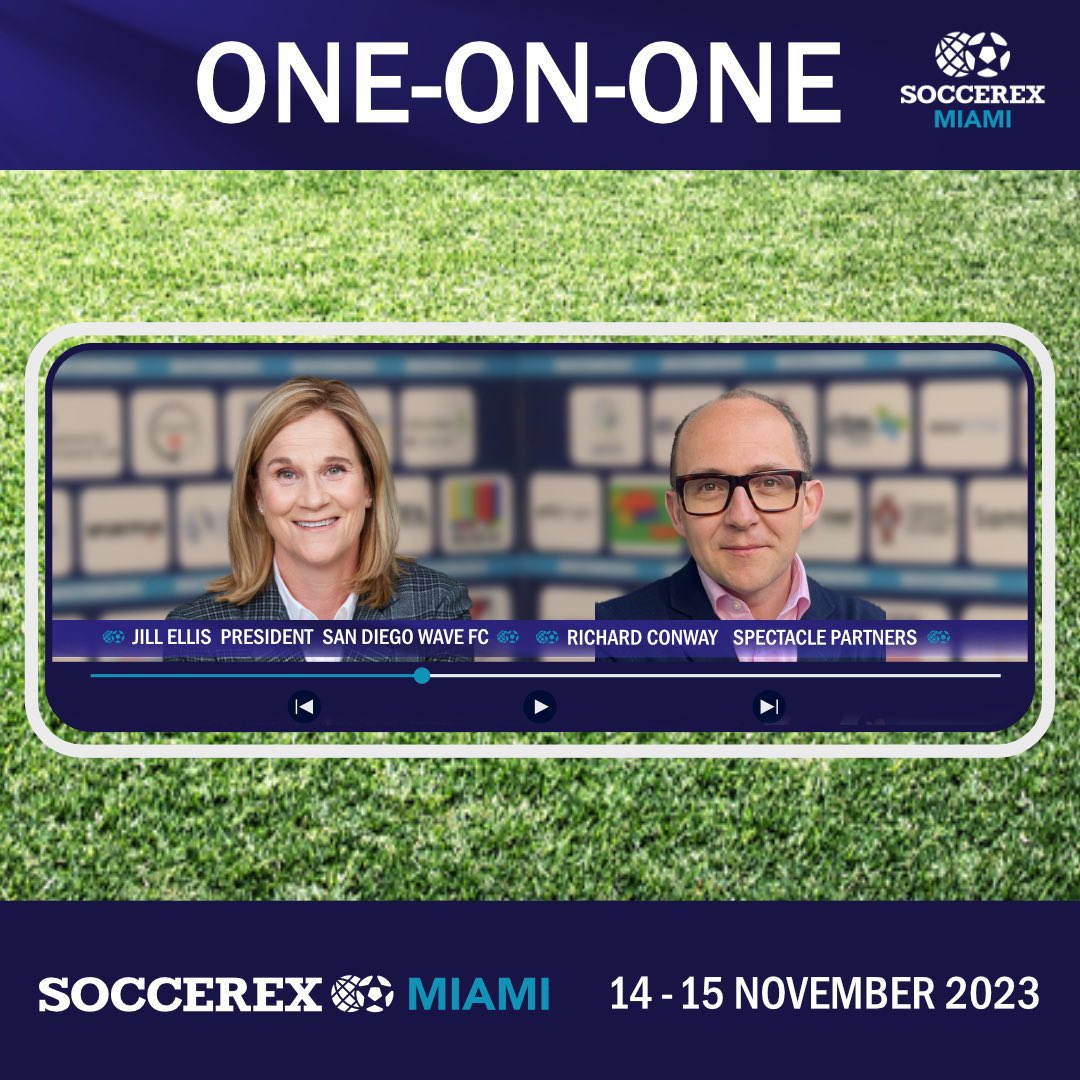 At <a href="/Soccerex/">Soccerex</a> Miami, our very own <a href="/richard_conway/">Richard Conway</a> will be speaking to the one and only Jill Ellis, two-time FIFA Women’s World Cup winner and now President at <a href="/NWSL/">National Women’s Soccer League</a> table-toppers <a href="/sandiegowavefc/">San Diego Wave FC</a>