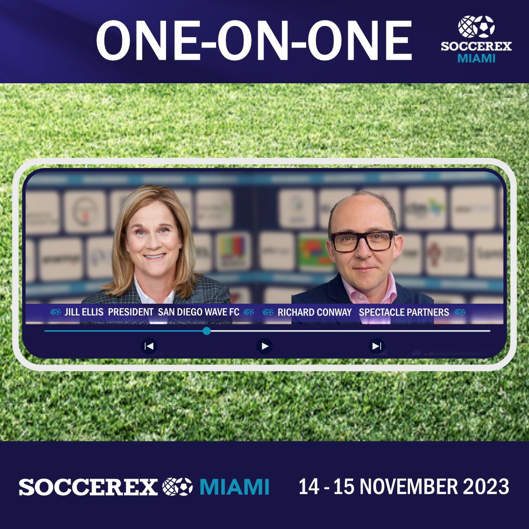 At @Soccerex Miami, our very own @richard_conway will be speaking to the one and only Jill Ellis, two-time FIFA Women’s World Cup winner and now President at @NWSL table-toppers @sandiegowavefc