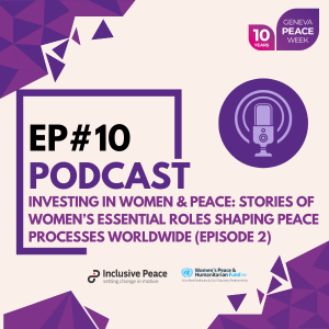 So excited to be part of @GenevaPeaceWeek w/ our #InvestInWomen &amp; Peace 🎙️ series (in 🤝w/ <a href="/InclusivePeace/">Inclusive Peace</a>)!

For Ep 2, <a href="/wphfund/">Women's Peace & Humanitarian Fund</a>'s <a href="/BreifniF/">BreifniFlanagan</a> &amp; Sophie Giscard d'Estaing discuss how the WPHF #RapidResponse 🪟 is advancing women's leadership in peacebuilding: bit.ly/47epoIh