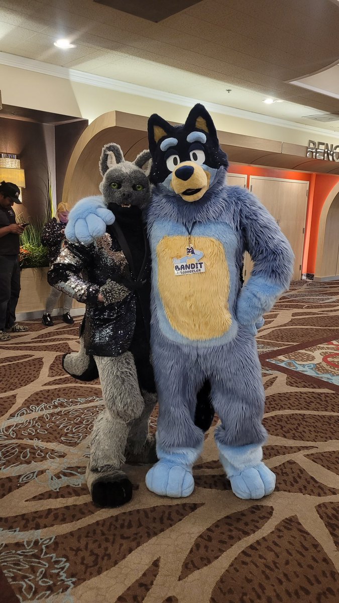 I just have to say... Happy #FursuitFriday again cause I FINALLY got to meet <a href="/DadHeeler/">Bandit (heeler.dad)</a> after tailing him at a few cons but wasn't able to catch up. I hope to hug you again soon!
