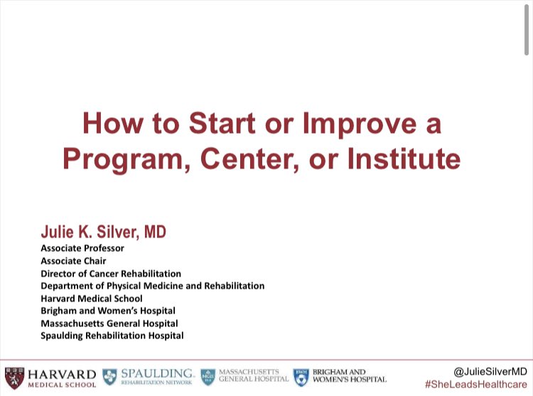 1/ Hands down one of the best courses I’ve ever attended w/ many practical tips: The @harvardmed Career Advancement & Leadership Skills for #WomenInHealthcare led by @JulieSilverMD Dr. Silver started Day 2 today teaching How to Create a Center or Institute #SheLeadsHealthcare