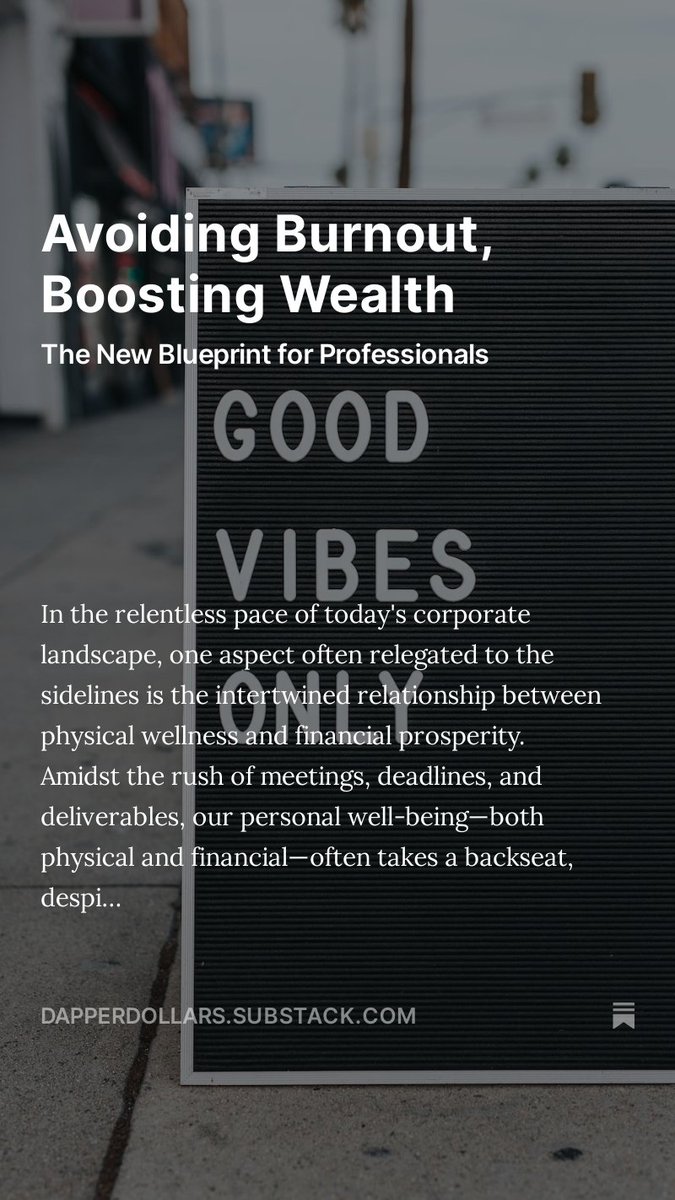 dapperdollars's tweet photo. New blog alert! 🚀 Discover the vital link between wellness &amp; wealth. Gain tips for a healthier, wealthier you. Read &amp; subscribe for more! #WellnessWealth #FinancialHealth
🔗 https://t.co/CFZ3SZNp9H https://t.co/zV4EQ5fNqI