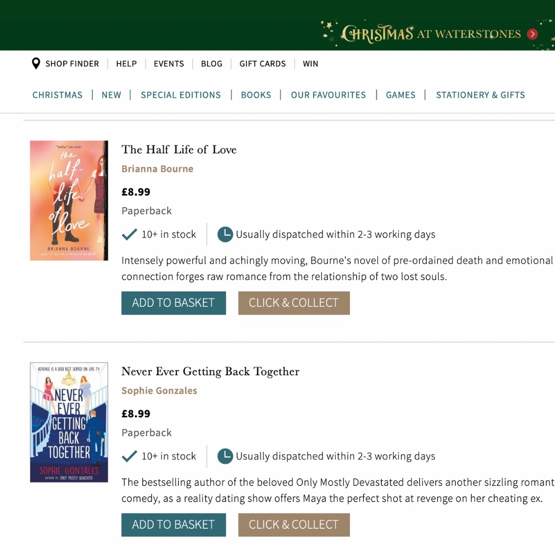 Brianna Bourne π©°πΈπ (@briannabourneya) on Twitter photo THE HALF-LIFE OF LOVE is one of <a href="/Waterstones/">Waterstones</a>' Best YA Books of 2023!! π§‘
So excited to see my star-crossed lovers here with so many STELLAR books β¨
#BestofWaterstones @scholastic_uk #bookstagram #screamingcryingthrowingup THE HALF-LIFE OF LOVE is one of <a href="/Waterstones/">Waterstones</a>' Best YA Books of 2023!! π§‘
So excited to see my star-crossed lovers here with so many STELLAR books β¨
#BestofWaterstones @scholastic_uk #bookstagram #screamingcryingthrowingup
