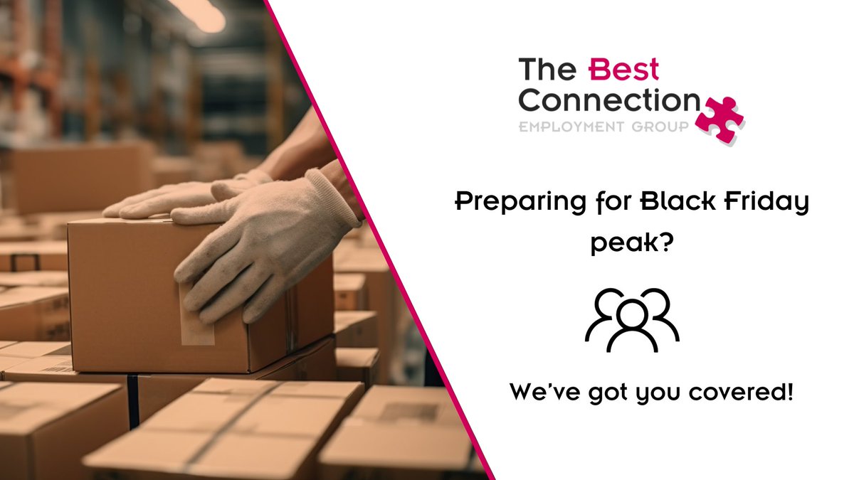 Ready for Black Friday? Let us be your ultimate recruitment partner! 🤝

From short-term solutions to long-term strategies, we've got you covered 💼

Stay ahead this Black Friday—find your local branch today!

thebestconnection.co.uk/branches

#thebestconnection #BlackFriday #SME
