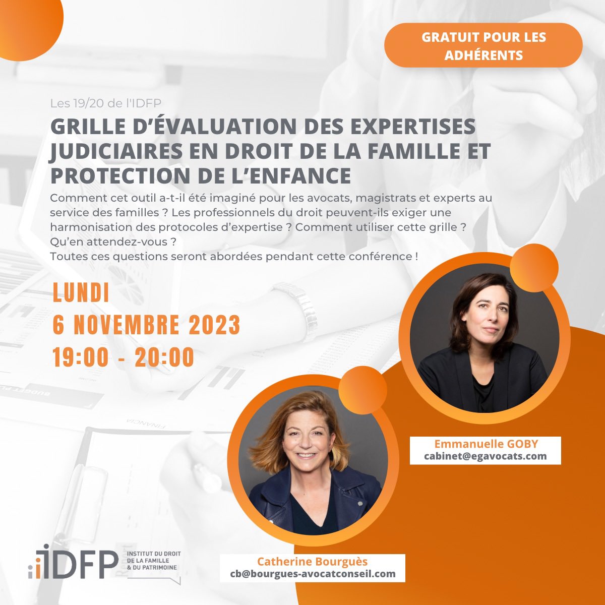 Institut_DFP's tweet photo. Le 19/20 du mois de novembre se tiendra lundi 6 novembre prochain à de 19h00 à 20h00 en visioconférence!

🔍 Les 19/20 sont réservés aux adhérents
 
Pour s'inscrire à l’IDFP, cliquez sur le lien ci-dessous
👉 https://t.co/jeJJqkpNAI
 
@CBourgues
#webinaire #idfp #droit #famille https://t.co/SoMNIt9CNC