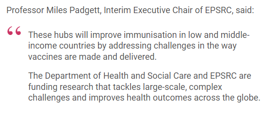 EPSRC's tweet photo. With @DHSCgovuk, we're investing in four new hubs to improve vaccine manufacturing and delivery in low and middle-income countries: https://t.co/U1ntT2viGx https://t.co/5mkmNsQXoy
