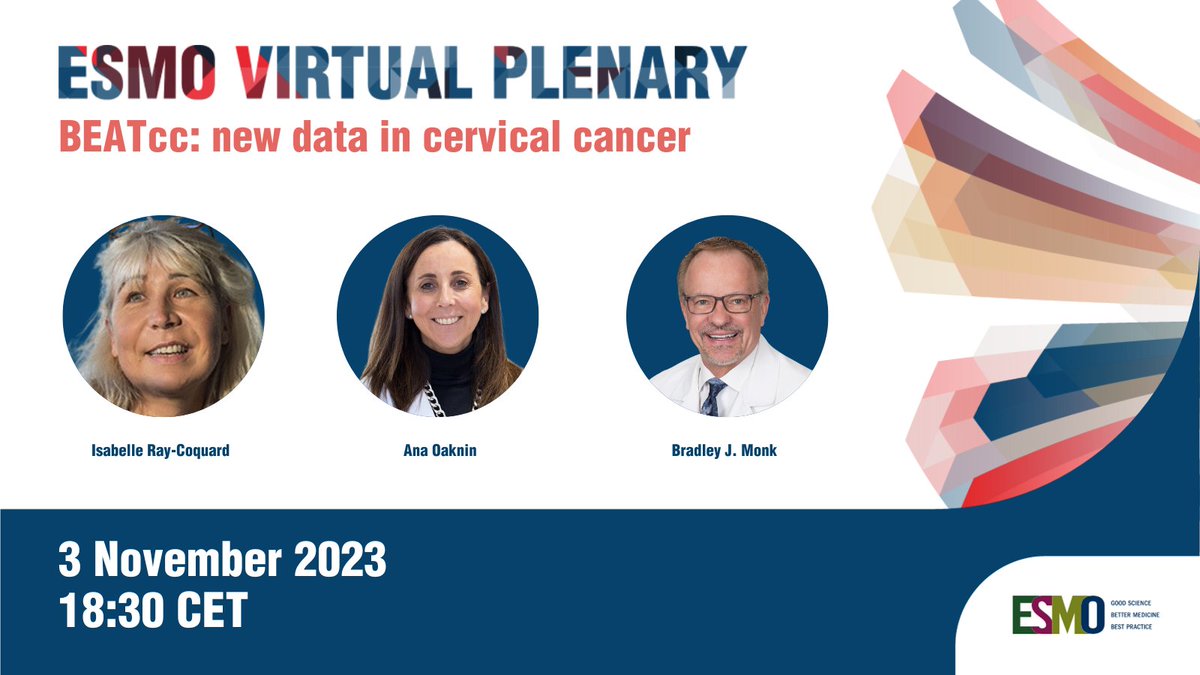 ESMO - Eur. Oncology (@myesmo) on Twitter photo Don’t miss today’s #ESMOVirtualPlenary session to stay up to date with the latest, original data in #cervicalcancer.
⏰ Today(3 Nov) at 18:30 CET.
Full programme: ow.ly/SxFK50Q3Vzj
<a href="/GEICOgroup/">GEICO-Spanish Gynaecological Cancer Research Group</a> <a href="/CoquardRay/">Ray-Coquard Isabelle</a> #GYNSM Don’t miss today’s #ESMOVirtualPlenary session to stay up to date with the latest, original data in #cervicalcancer.
⏰ Today(3 Nov) at 18:30 CET.
Full programme: ow.ly/SxFK50Q3Vzj
<a href="/GEICOgroup/">GEICO-Spanish Gynaecological Cancer Research Group</a> <a href="/CoquardRay/">Ray-Coquard Isabelle</a> #GYNSM