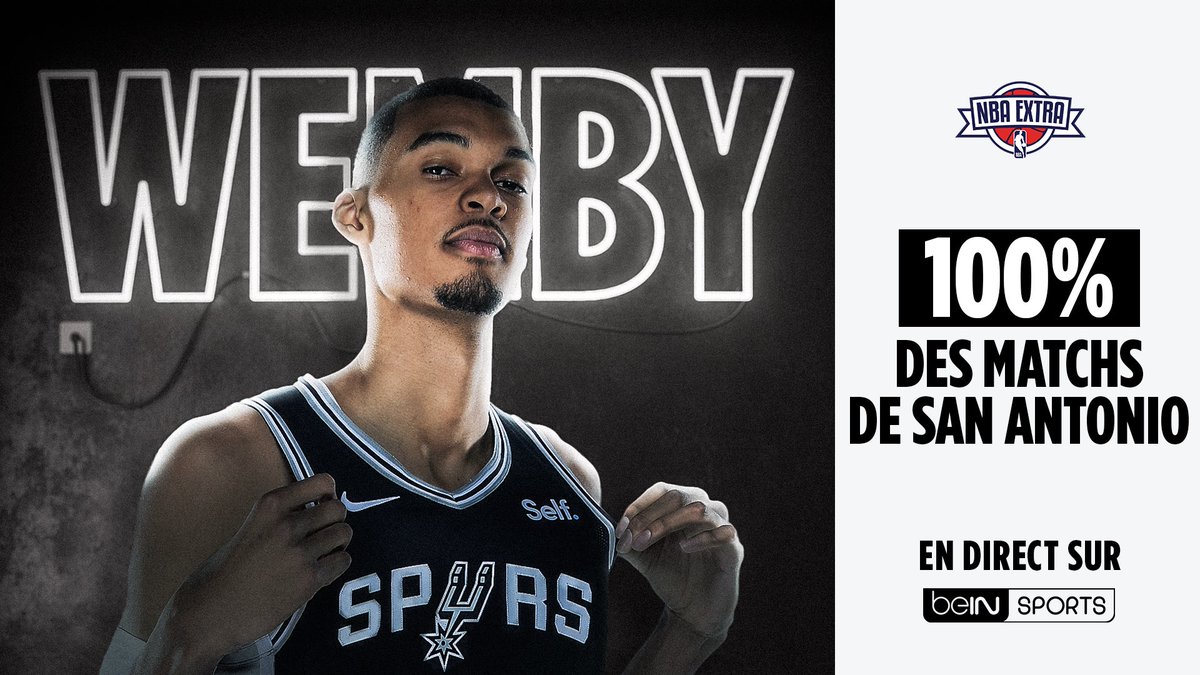 🚨 A partir de dimanche 100% des rencontres de saison régulière des @spurs de Victor WEMBANYAMA seront diffusées en direct et en exclusivité sur @beinsports_FR 🔥 @NBAextra