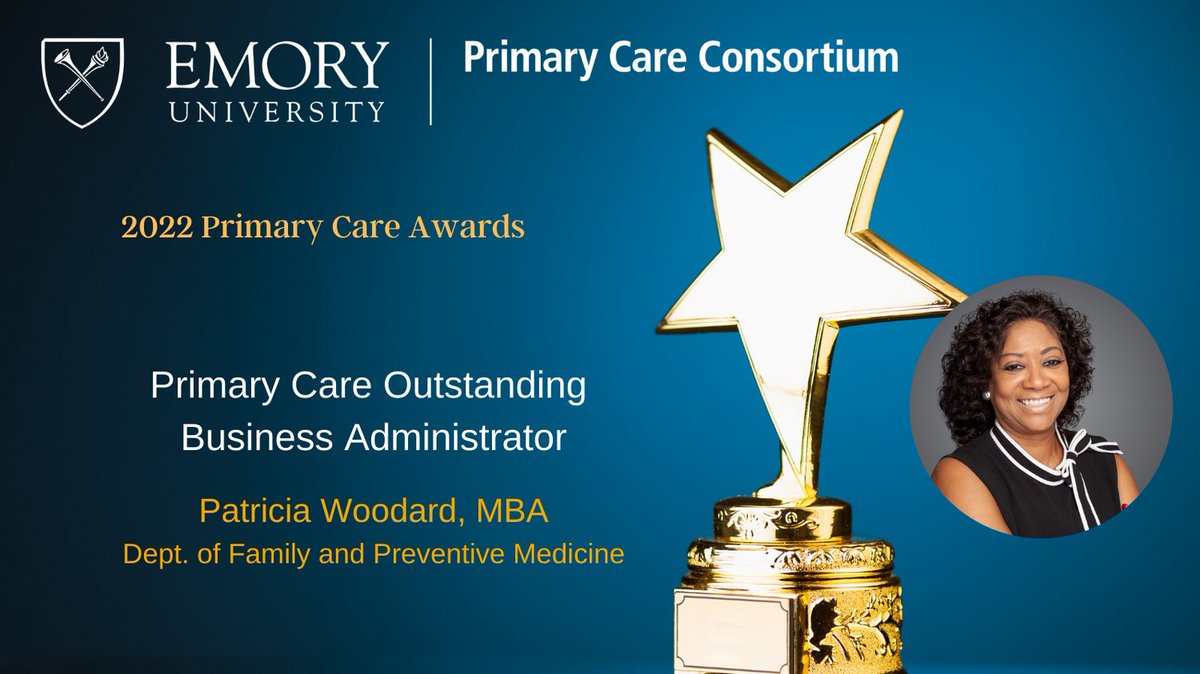 Emory Dept of Family & Preventive Medicine (@emoryfammed) on Twitter photo Congratulations to Patricia Woodard, MBA, Senior Business Manager, Programs for <a href="/EmoryFamMed/">Emory Dept of Family & Preventive Medicine</a> for being named Emory Primary Care Outstanding Business Administrator! #primarycare @PCCEmory <a href="/EmoryMedicine/">Emory School of Medicine</a> Congratulations to Patricia Woodard, MBA, Senior Business Manager, Programs for <a href="/EmoryFamMed/">Emory Dept of Family & Preventive Medicine</a> for being named Emory Primary Care Outstanding Business Administrator! #primarycare @PCCEmory <a href="/EmoryMedicine/">Emory School of Medicine</a>