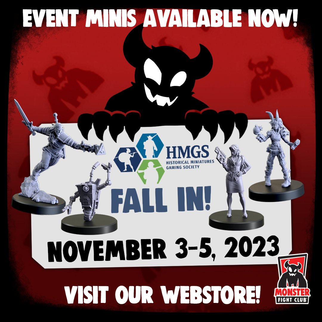 MonsterFight31's tweet photo. We’re bringing the Fall In! event minis to you right in the comfort of your own home. That's right, all of our minis that have been available to attendees at events will be available on our website Nov. 3rd - 5th while supplies last!!!

https://t.co/aHs4lwdE30 https://t.co/khb9J6msaE