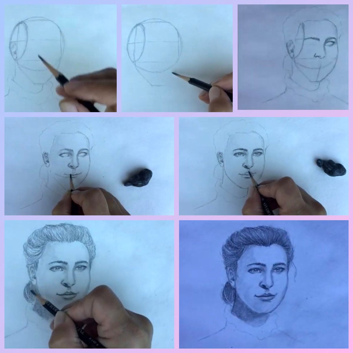 Ver y aprender a dibujar un retrato. Enlace de YouTube youtu.be/71DFVk8vOVk