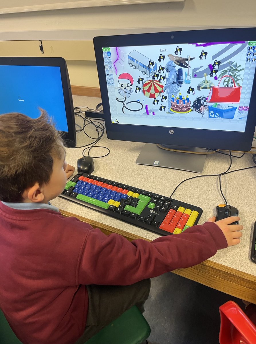OakfieldPrep's tweet photo. Upper Foundation had its first ICT lesson yesterday.  Alongside the basics, we explored several more creative avenues, including Tux Tools painting and mouse control.

Good work, team!

#TheITCrowd #UpperFoundation #OakfieldPrep #TuxTools #ICT https://t.co/kJQ7uXB4WD