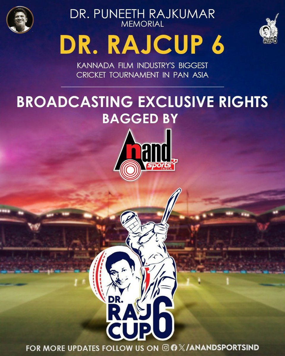 We are extremely happy to announce Dr RajCup 6 Broadcasting Rights bagged By us @AnandSportsInd @shyam_chabria @aanandaaudio