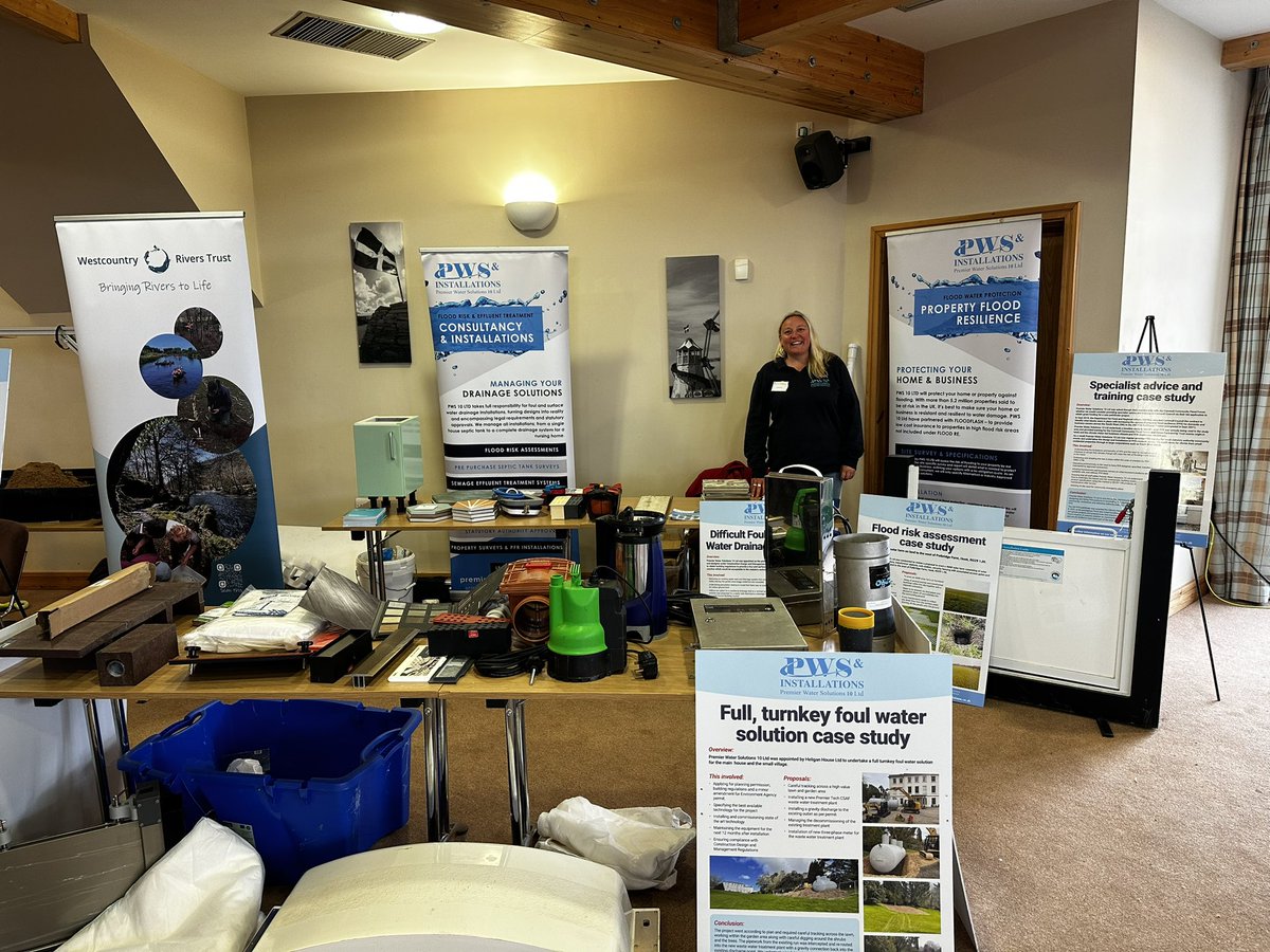 pws_ltd's tweet photo. Presenting our Property Flood Resilience display at the @CwllCFloodForum  annual conference. Delighted to be asked to attend and to talk to the authorities and parish councils #CCFF2023 #Flooding  #Cornwall https://t.co/H3OgFkrNQ7