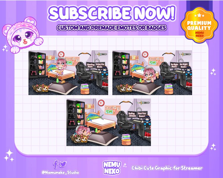 nemuneko_studio's tweet photo. Special Static Screen Overlay for @CynthiaCleric ✨
Thank you so much for your trust ❤
#screensoverlay #twitchoverlay #chibiscreens #cutescreens #screenscharackter #twitchscreens #screenscommission #aniamtedscreens #brb #startingsoon #ending #hellonemuneko #nemunekogfx https://t.co/UAozGY0FNL