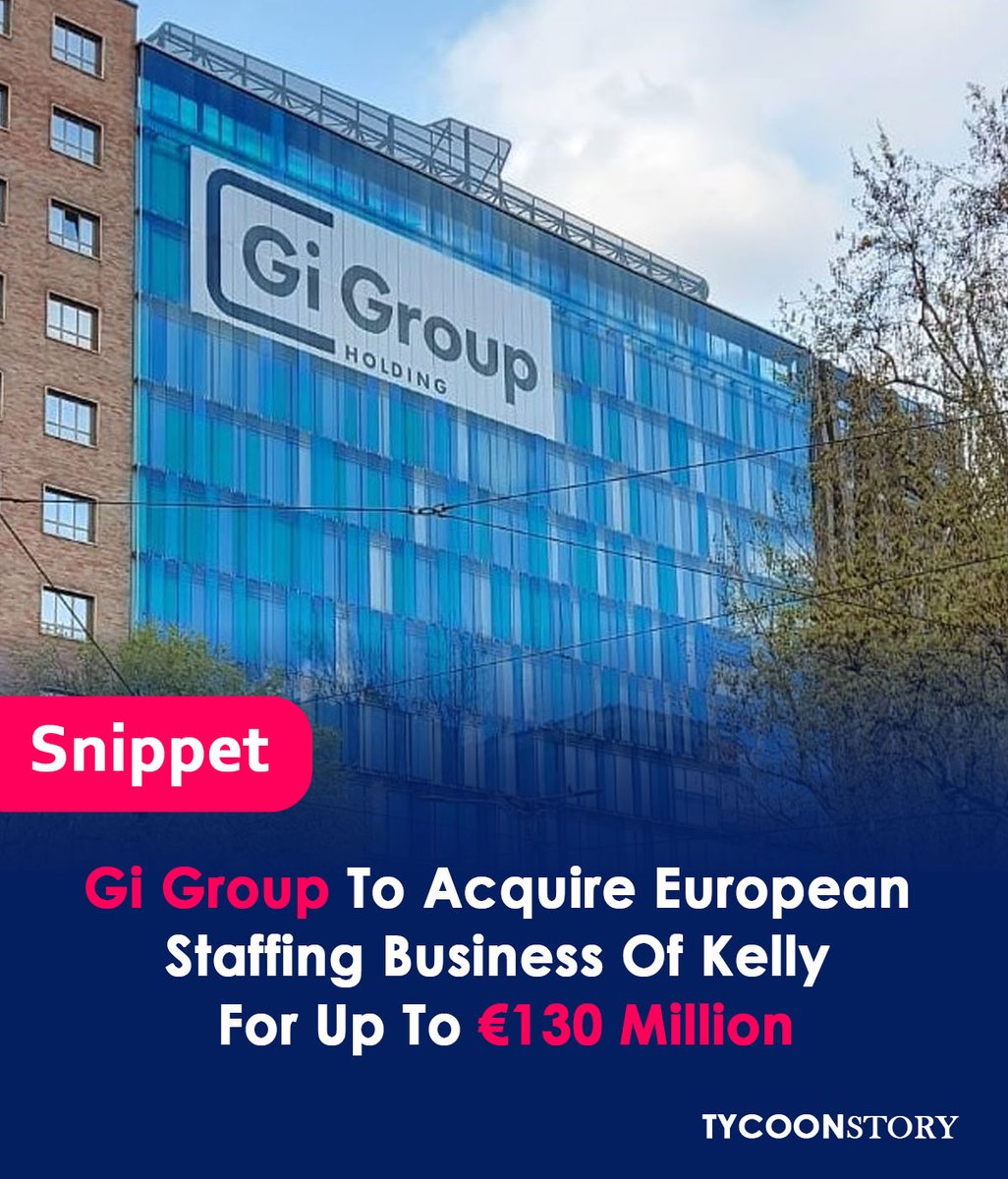 Gi Group to acquire Kelly's European staffing business for €130 million
#EuropeanStaffing #businessdeals #EuropeanEconomy #GlobalStaffing #recruitment #UnitedKingdom #recruitingservices #Europe #GiGroupExpands #TalentSolutions #businessnews #italy #HumanResources @Gigroupindia