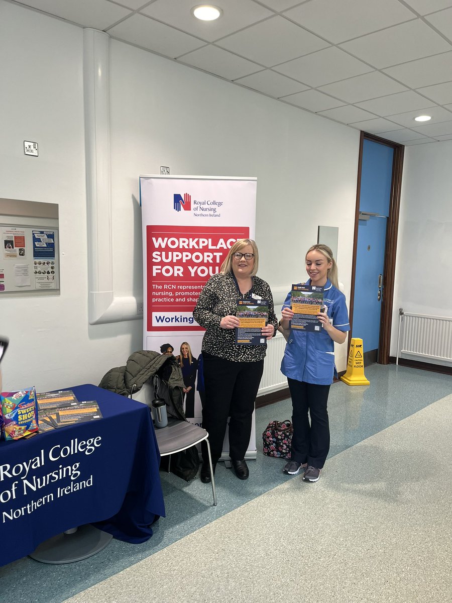 #FairPayForNursing we are in CAH again today asking RCN members to write to their MLAs. You deserve pay parity with the rest of the UK. Please come see us outside the canteen.