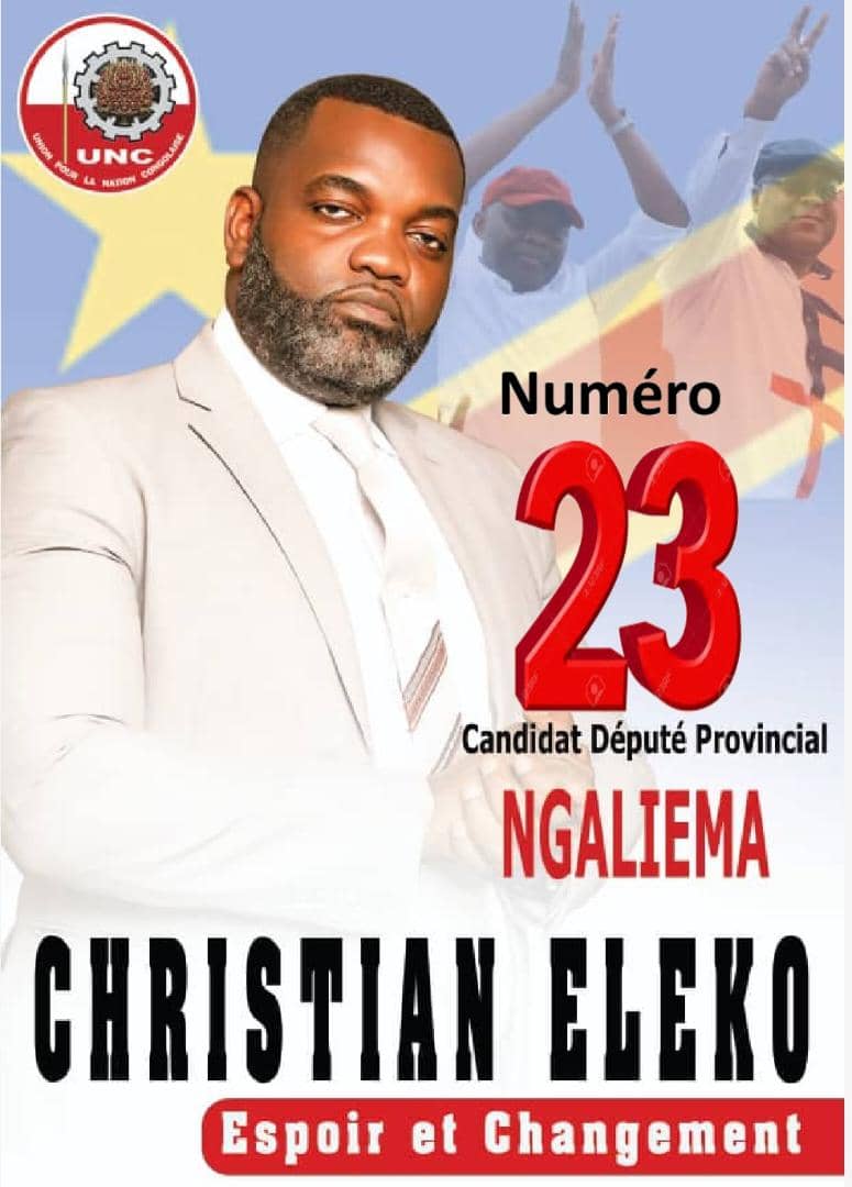 Pour un ngaliema meilleur soutenons tous <a href="/ChristianEleko2/">Christian Eleko</a> candidat député provincial N° 23