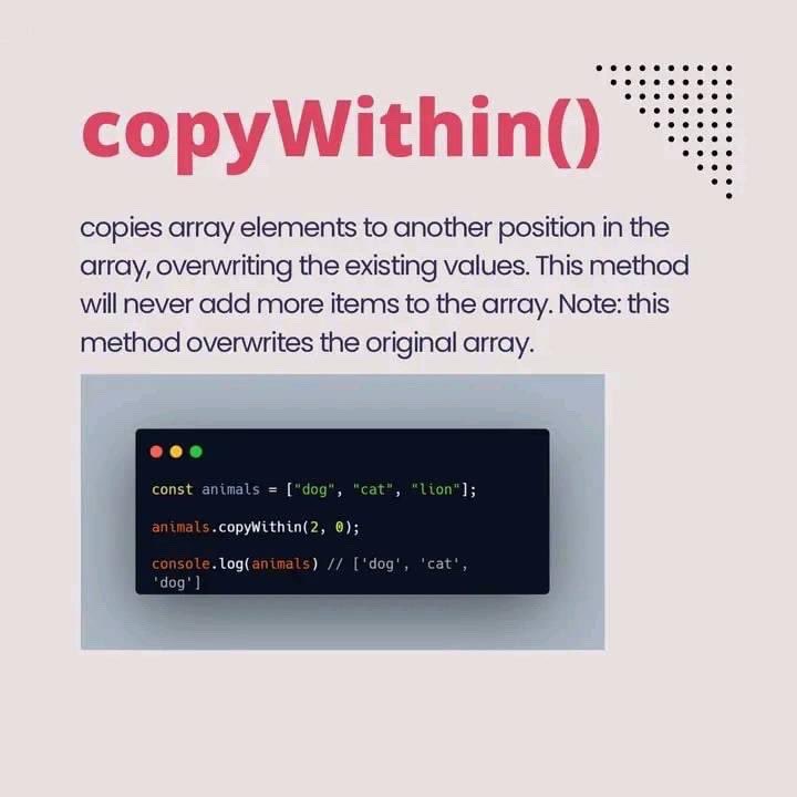 Saveway3B's tweet image. Unlocking the Power of Array Methods: 

Part 1 

Excited to share some valuable insights on JavaScript array manipulation. 

Join me in this learning journey! 

#JavaScript #ArrayMethods #TechEducation #100DaysOfCode