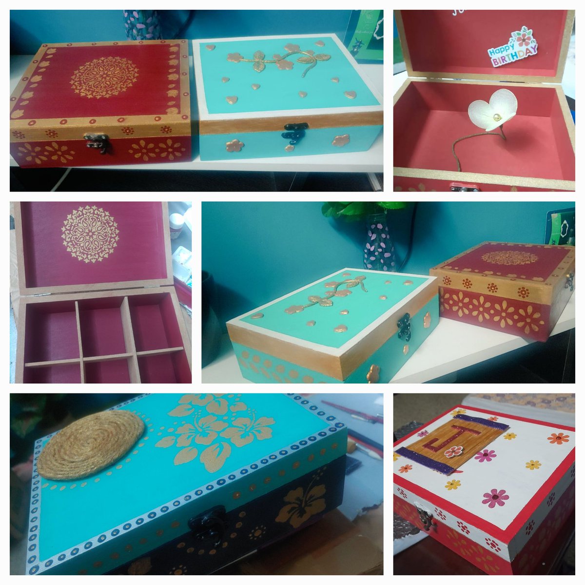 who_JSS's tweet photo. Old dining table restoration, jewelry boxes, craft from waste, antique corner, handmade gifts nu innum nereya iruke, quota pathala 🫠

Happy irundhuchu to look back and see these creations 🥰🙌

#artsy
#creativestuffs https://t.co/HATSU8djWw
