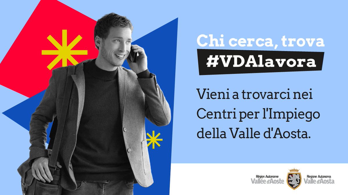 Vieni a trovarci ad Aosta e Verrès per conoscere tutti i servizi dedicati a chi cerca e offre lavoro.

👉 Scopri orari e contatti su vdalavora.it/chi-cerca-trova
#VDAlavora