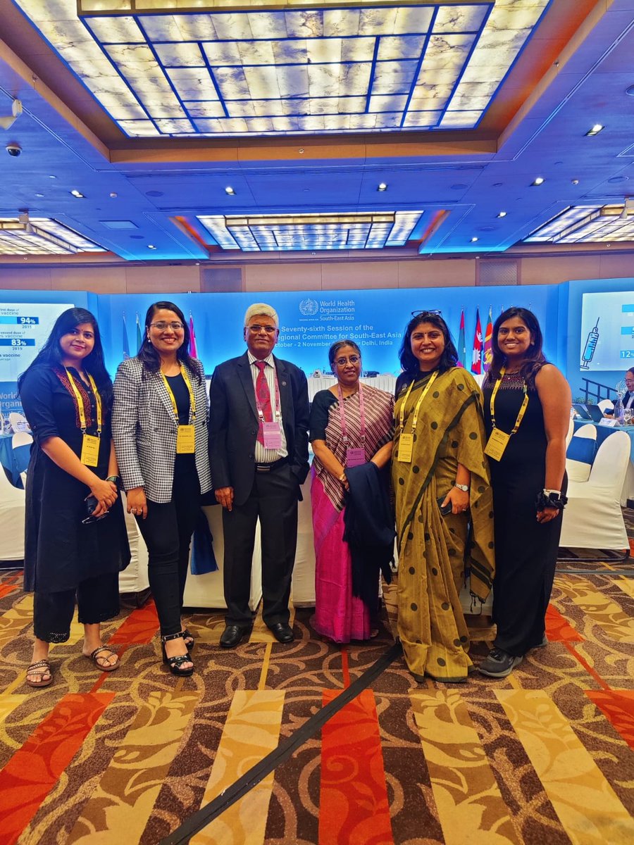 WGHIndia's tweet photo. Wrapping up #RC76 @WHOSEARO, we're proud to represent the collective voice of @womeninGH. As member states commit to strengthening primary healthcare for UHC in Southeast Asia, we must prioritize and support women health workers 🏥📣

@WGHBangladesh @deepikasaluja13 @Sapna_kedia https://t.co/LCC6xladKR