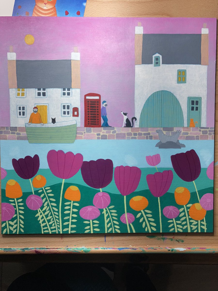 I’m just finishing off this painting for the Upland Art and Craft Fair. I’ll beat the Easterbrook Hall in Dumfries Saturday and Sunday. Looking forward to seeing some of you there x #artandcraft #artfair #ailsablack