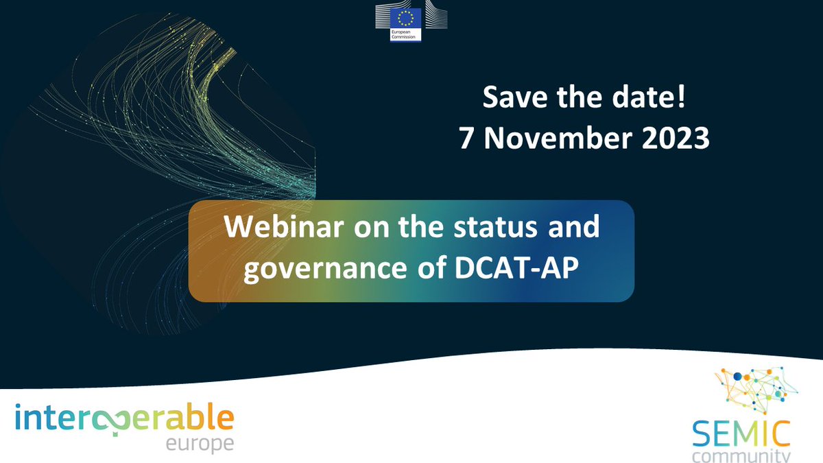 InteroperableEU's tweet image. 🚀 Mark Your Calendar! Next Tuesday, the #SEMIC Support Center launches the first of two webinars on #DCATAP! 

The initial session provides a comprehensive overview of the status and governance of DCAT-AP. Don&apos;t miss it! Get all the details here:
👉europa.eu/!Pxv76h