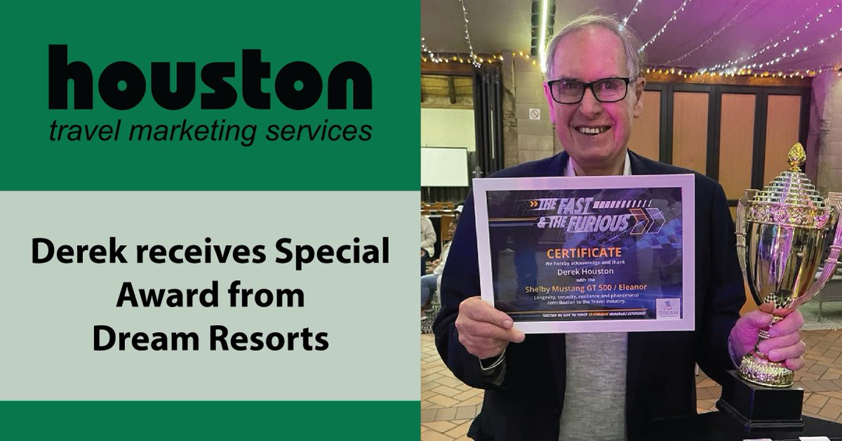 Derek received a special award from Dream Resorts for phenomenal contribution to the travel industry for 56 years. More pics: houstonmarketing.co.za/spotlight-work…