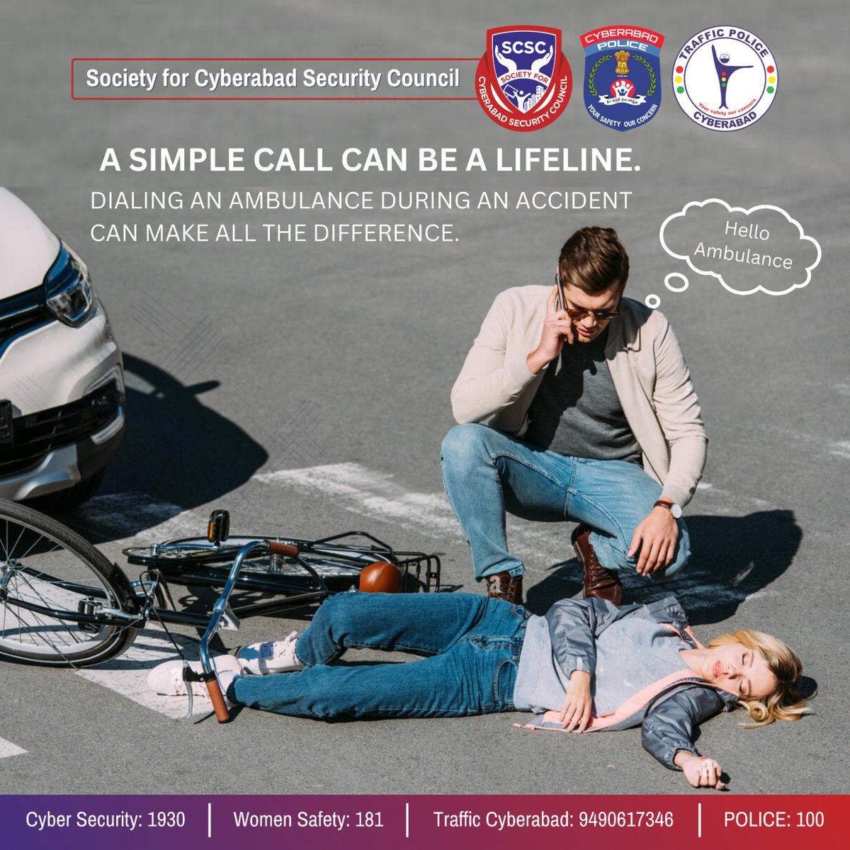 🚑 A Simple Call Can Save a Life! 🚨

☎️ In an emergency, dialing an ambulance can be the critical link between life and death. 🏥
📞So, Make that call without a second thought– it's a hero's move.

#AmbulanceService #EmergencyResponse #SaveLives #QuickAction #SafetyFirst