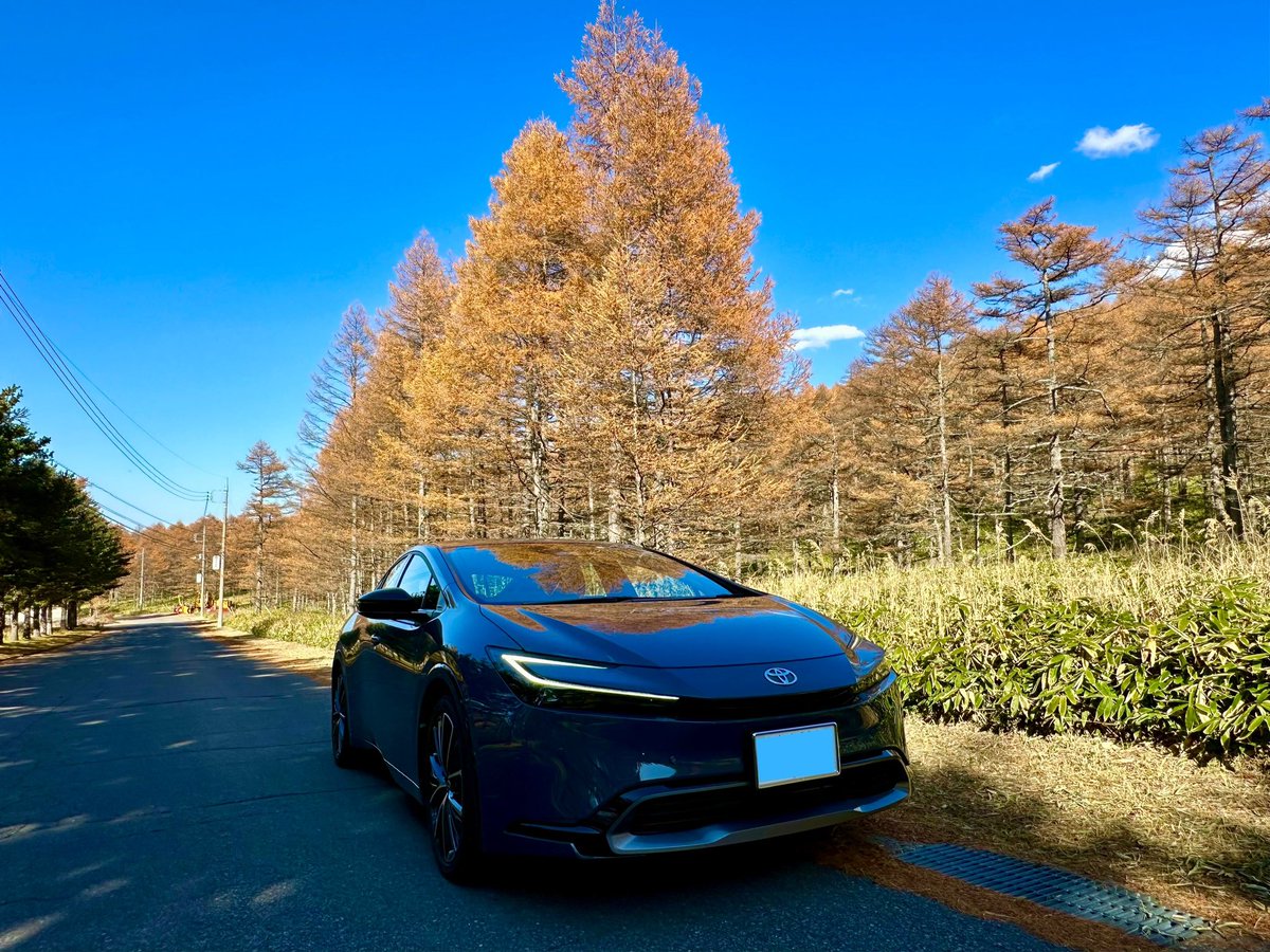 prius_reborn's tweet photo. 高峰高原(チェリーパークライン)ドライブ&amp;黒斑山登山。
最高の山行で浅間山が見事でした😊
#高峰高原 #トーミの頭 #浅間山 #チェリーパークライン #紅葉 #新型プリウス https://t.co/r2ba8vnUgj